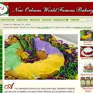 the home page of the website