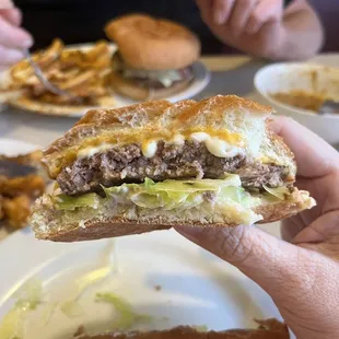 Cheeseburger with lettuce, Mayo and extra cheese. Great burger, not greasy