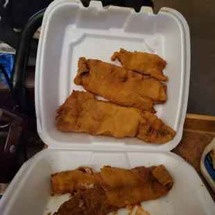 Note small piece of fish.