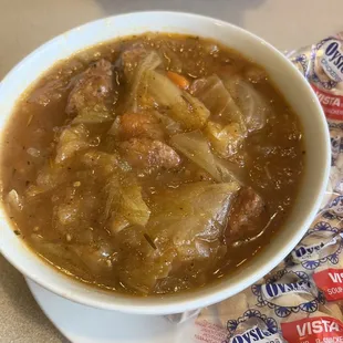 Cabbage soup.... Didn't hear her say it had Italian sausage in it. BF liked it, not me cause of the sausage, person preference