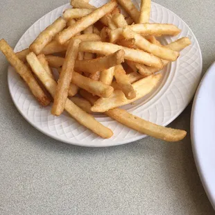A plateful of golden, crispy fries