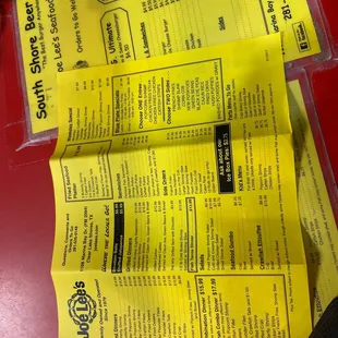 the menu