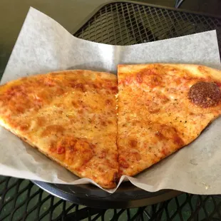 Plain pizza slices.