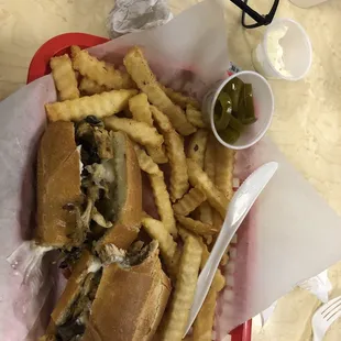 Chicken philly and fries! Amazing! The ranch is the best!