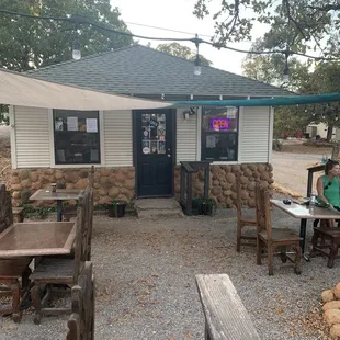 Outside patio is awesome in the early morning!