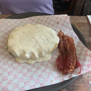 The Baffle! A biscuit waffle with gravy. SO good!