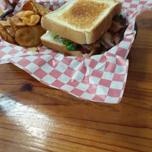 BLT with homemade chips