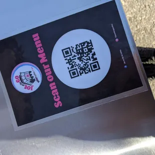 a qr code on a sticker