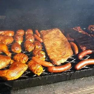 Variety of different meats