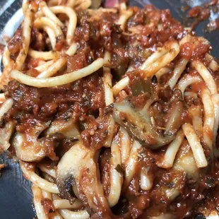 Spaghetti with mushrooms!