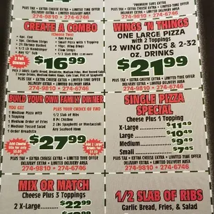the menu