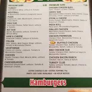 the menu