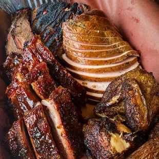 a basket full of meat