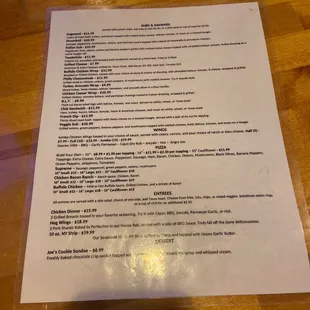 menu