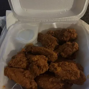 Not what I wanted to order I wanted the honey garlic 10 Wings. But instead, this is what I got minus the garlic.