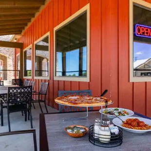 a pizza on a table