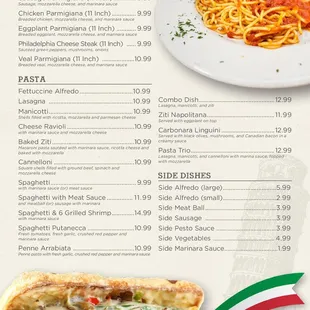 pasta, menu