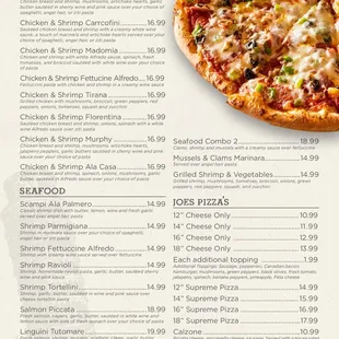 menu, pizza