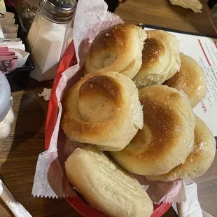 Complimentary bread rolls