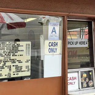 a sign in the window