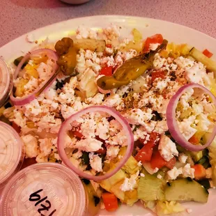 a plate of salad