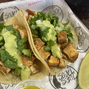 Chicken tacos.