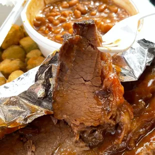 Wonderfully smokey and tender brisket.