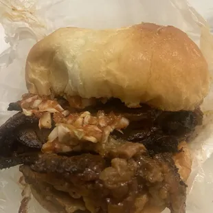 Sliced Brisket Sandwich