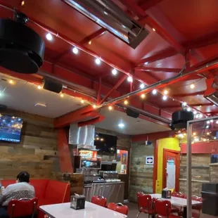 Covered outside enclosed patio.