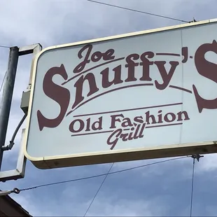 a sign for joe snuffy&apos;s