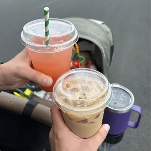 Strawberry Basil Lemonade &amp; Grandpa Jim coffee