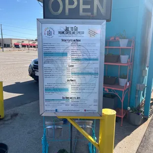 a drive thru open sign