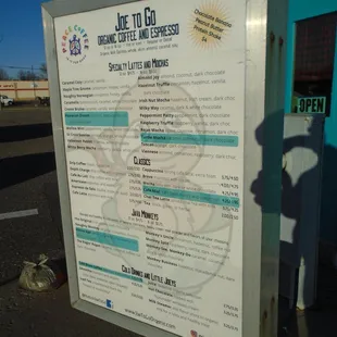 Drive-up menu on the south side.