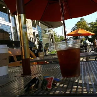 Coffee on the patio.