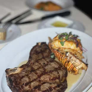Ribeye and lobster