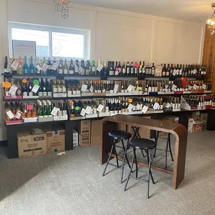 a room full of bottles of wine