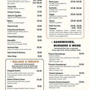 Joe Willy&apos;s Menu