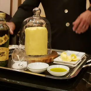 Hand-carved butter curls by tableside