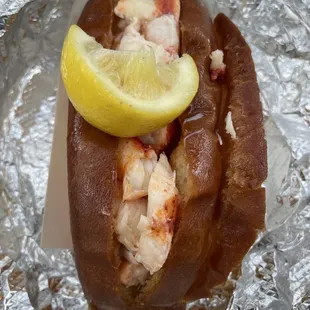 Massively stuffed Joel's Lobster Roll!