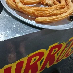 a plate of churros