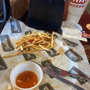 Grilled Tenders, crispy fries and tea...