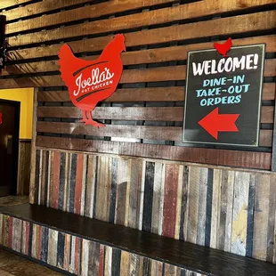 the entrance to the restaurant