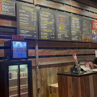 the menu at the restaurant