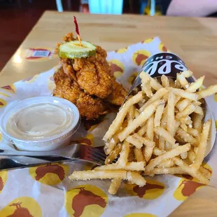 Delicious Ghost Pepper Chicken Tenders and fries. A++++