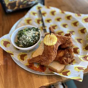 2 Big Wings and Kale Crunch Salad
