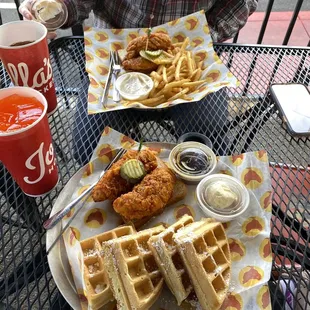 waffles, food
