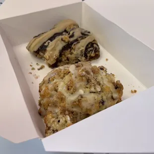 Cranberry pecan scone and Reese's scone