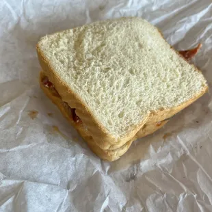 Reg bread sausage sandwich