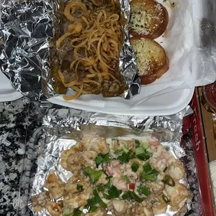 two trays of food