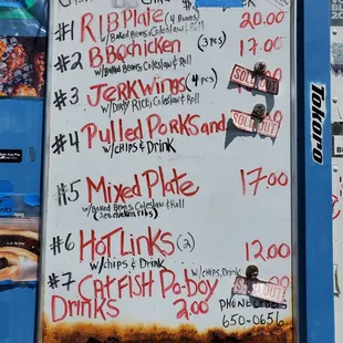 Menu. Items go quick. So come early!